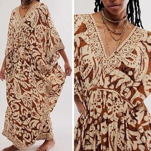 FREE PEOPLE Groovy Baby Kaftan Boho Swim Coverup Beach Resort